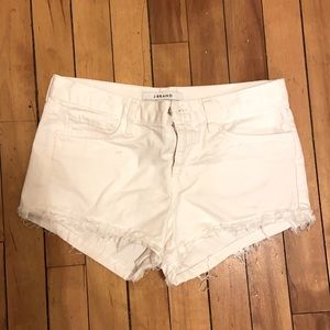 J Brand white jean shorts